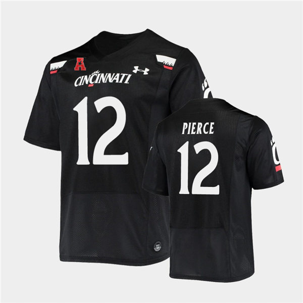 Mens Cincinnati Bearcats #12 Alec Pierce Under Armour Black College Football Game Jersey