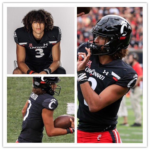 Mens Cincinnati Bearcats #3 Evan Prater Under Armour Black College Football Game Jersey