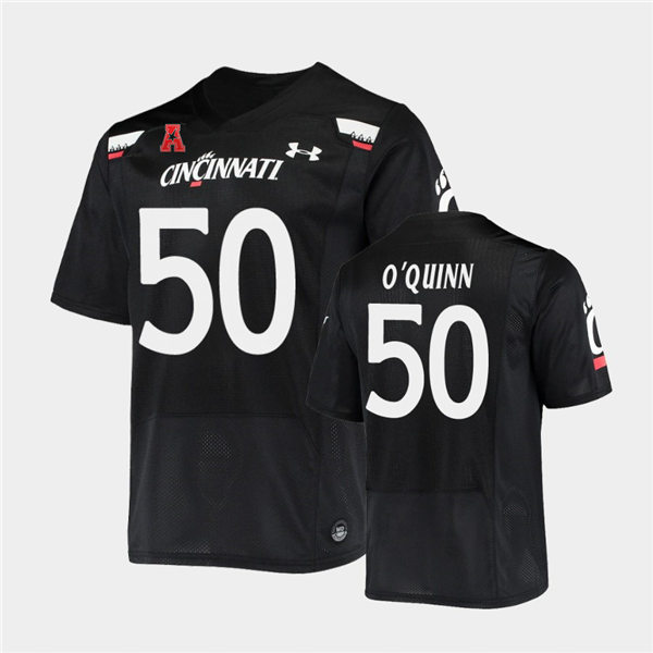 Mens Cincinnati Bearcats #50 Dylan O'Quinn Under Armour Black College Football Game Jersey