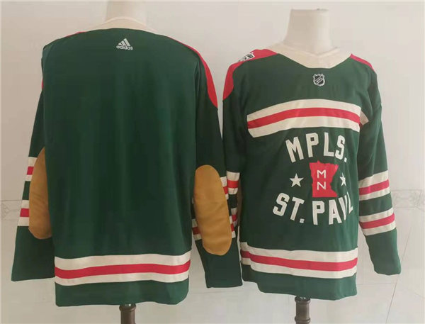 Mens Minnesota Wild Blank Adidas Green 2022 Winter Classic State of Hockey Team Jersey