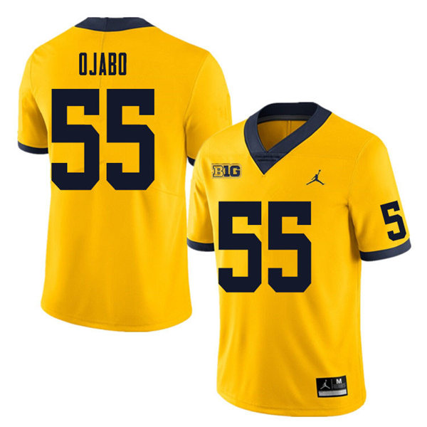 Mens Michigan Wolverines #55 David Ojabo Jordan Brand Gold College Football Game Jersey