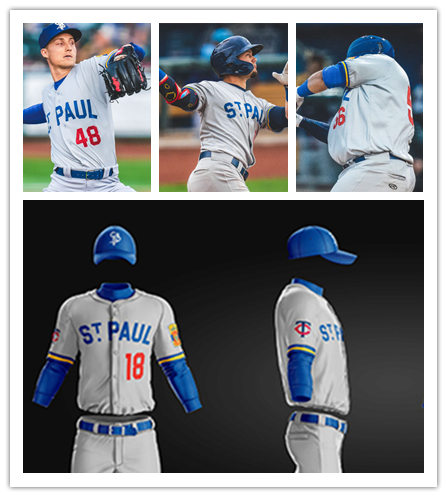 Mens St. Paul Saints Custom Uniforms Gilberto Celestino Kyle Garlick Rob Refsnyder Grey Minor League Baseball Jersey