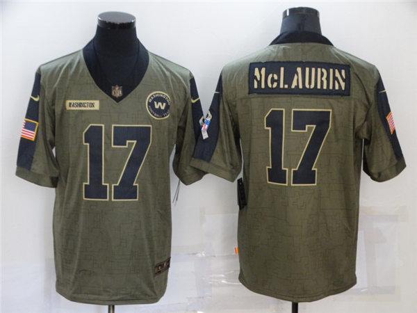 Mens Washington Football Team #17 Terry McLaurin Nike Olive 2021 Salute To Service Limited Jersey