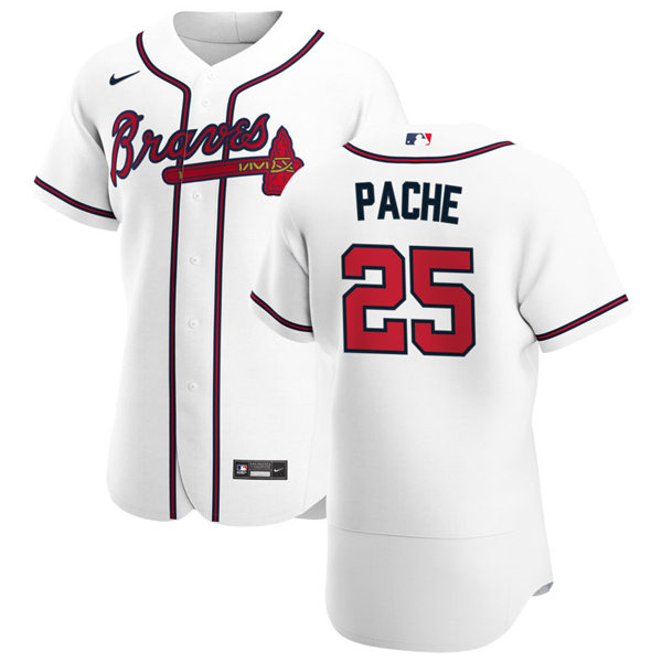 Mens Atlanta Braves #25 Cristian Pache Nike Home White Flex Base Jersey