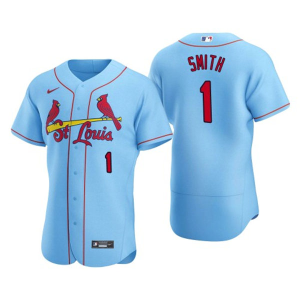 Mens St. Louis Cardinals Retired Player #1 Ozzie Smith Nike Light Blue Alternate Flex Base Jersey