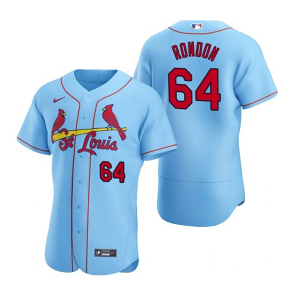 Mens St. Louis Cardinals #64 Jose Rondon Nike Light Blue Alternate Flex Base Jersey