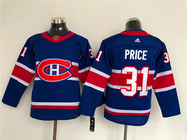 Youth Montreal Canadiens #31 Carey Price Adidas 2021 Royal Reverse Retro Special Edition Jersey