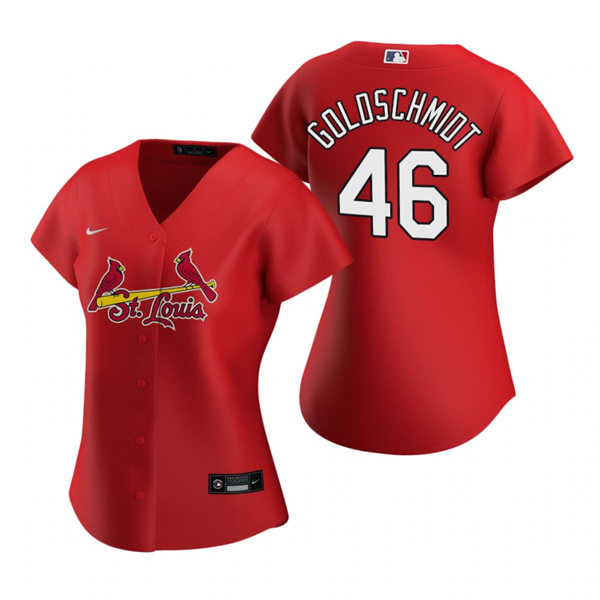 Womens St. Louis Cardinals #46 Paul Goldschmidt Nike Red Alternate Cool Base Jersey 