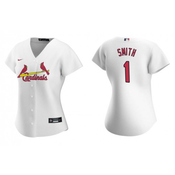 Womens St. Louis Cardinals Retired Player #1 Ozzie Smith Nike White Home Cool Base Jersey
