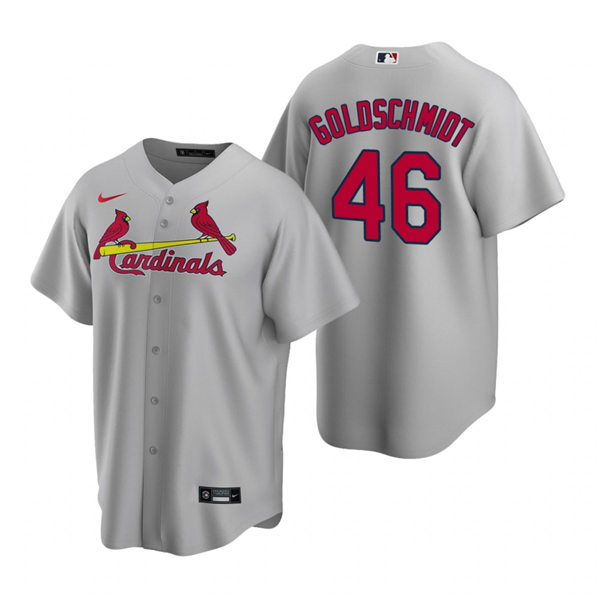 Womens St. Louis Cardinals #46 Paul Goldschmidt Nike Grey Road Cool Base Jersey