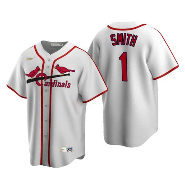 Womens St. Louis Cardinals Retired Player #1 Ozzie Smith Nike White Cooperstown Collection Jersey