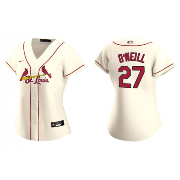 Womens St. Louis Cardinals #27 Tyler O'Neill Nike Cream Alternate Cool Base Jersey 