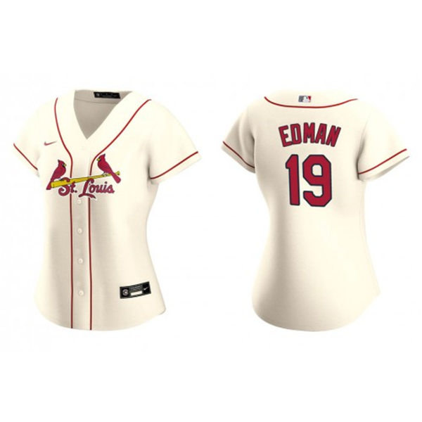 Womens St. Louis Cardinals #19 Tommy Edman Nike Cream Alternate Cool Base Jersey