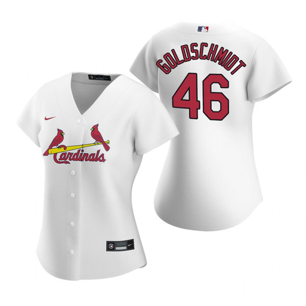 Womens St. Louis Cardinals #46 Paul Goldschmidt Nike White Home Cool Base Jersey