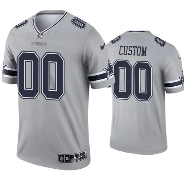 Youth Dallas Cowboys Custom Nike Silver Inverted Legend Jersey