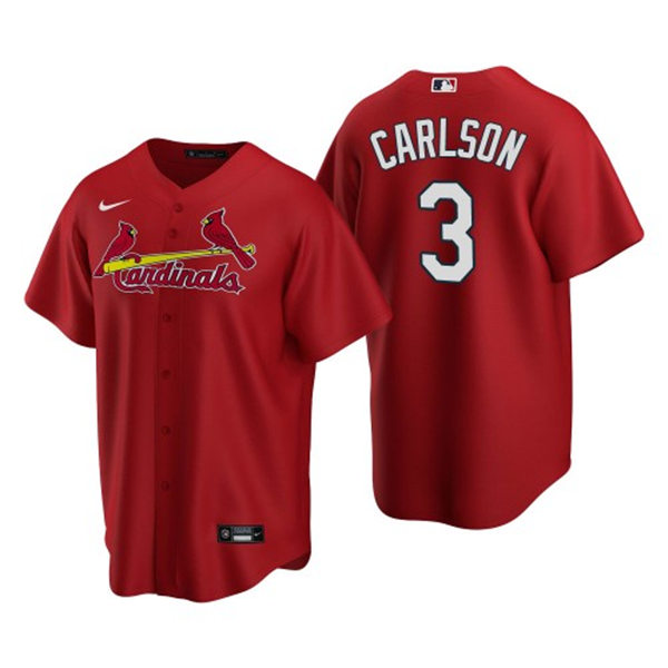 Youth St. Louis Cardinals #3 Dylan Carlson Nike Red Alternate Cool Base Jersey