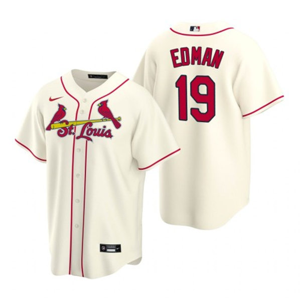 Youth St. Louis Cardinals #19 Tommy Edman Nike Cream Alternate Cool Base Jersey