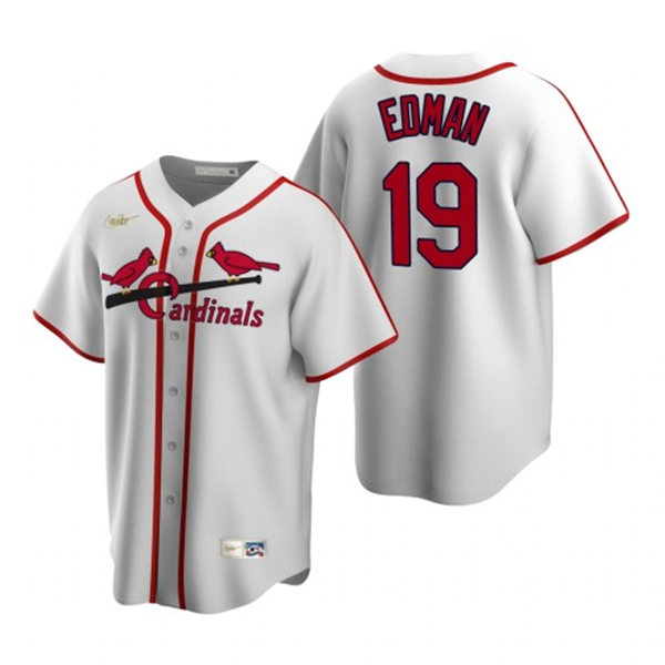 Youth St. Louis Cardinals #19 Tommy Edman  Nike White Cooperstown Collection Jersey