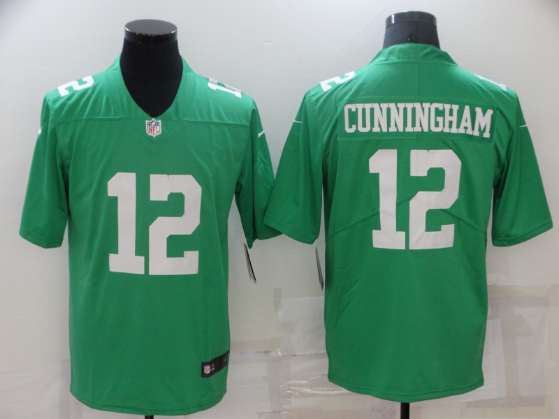 Mens Philadelphia Eagles Retired Player #12 Randall Cunningham Nike Kelly Green Color Rush Jersey