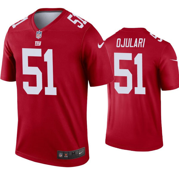 Mens New York Giants #51 Azeez Ojulari Nike Red Inverted Vapor Limited Jersey