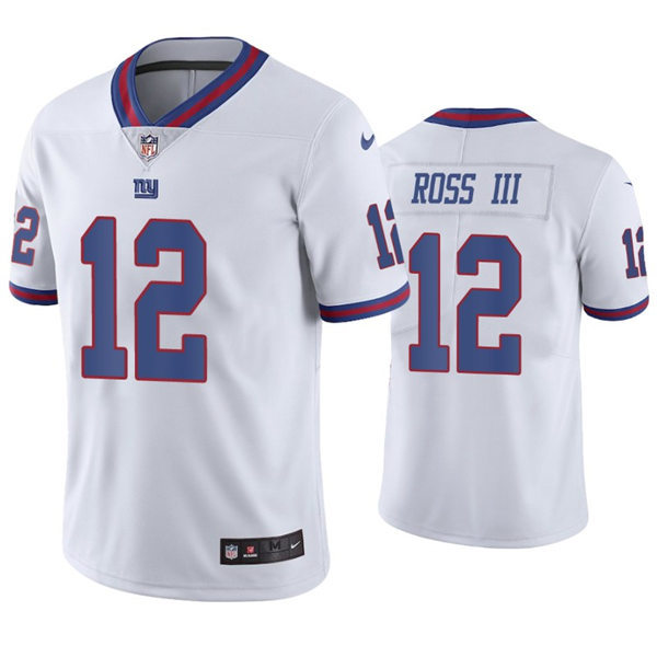 Mens New York Giants #12 John Ross III Nike White Color Rush Limited Player Jersey