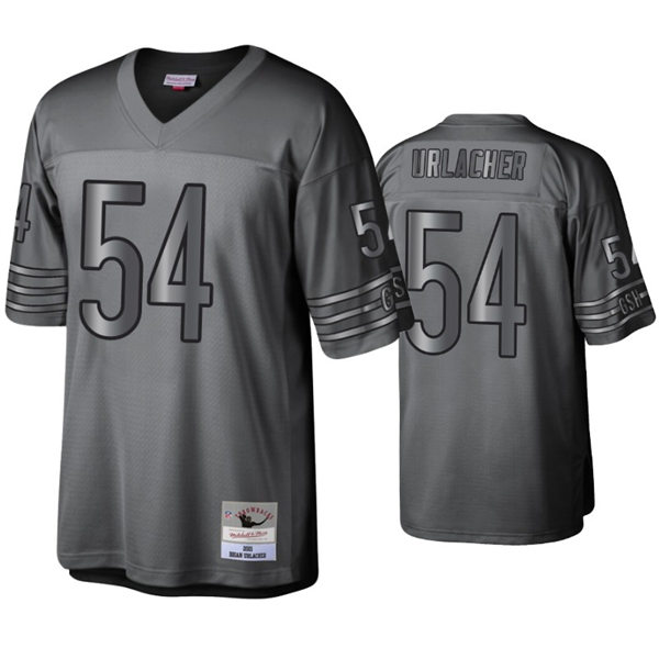 Mens Chicago Bears #54 Brian Urlacher Mitchell&Ness Throwback Charcoal Metal Legacy Jersey