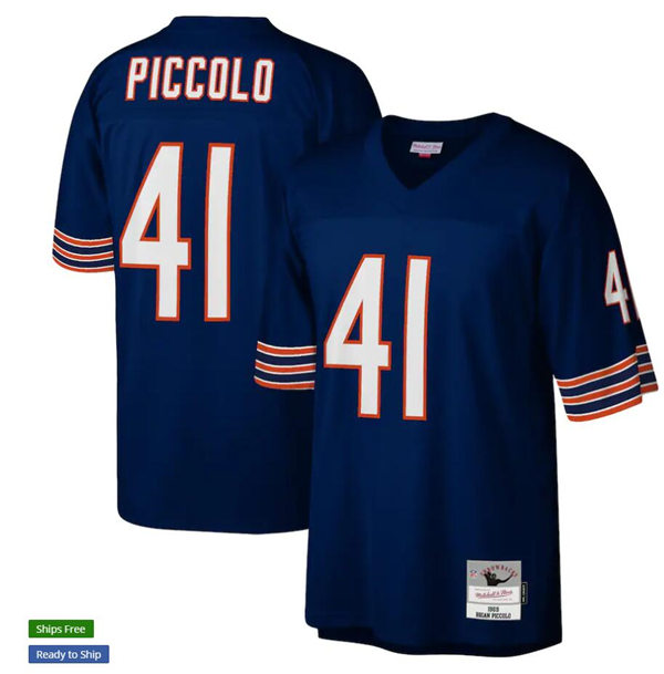 Mens Chicago Bears #41 Brian Piccolo Navy 1969 Mitchell & Ness Legacy Throwback Jersey