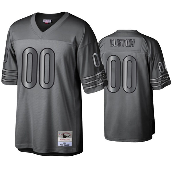 Mens Chicago Bears Custom Mitchell&Ness Throwback Charcoal Metal Legacy Jersey