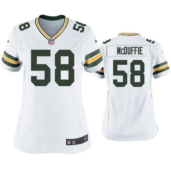 Womens Green Bay Packers #58 Isaiah McDuffie Nike White Limited Jersey