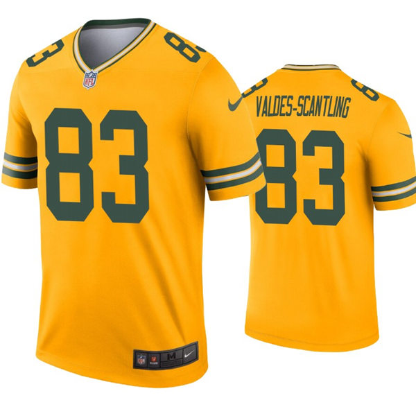 Mens Green Bay Packers #83 Marquez Valdes-Scantling Nike Gold Inverted Legend Jersey