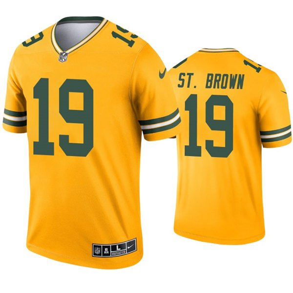 Mens Green Bay Packers #19 Equanimeous St. Brown Nike Gold Inverted Legend Jersey