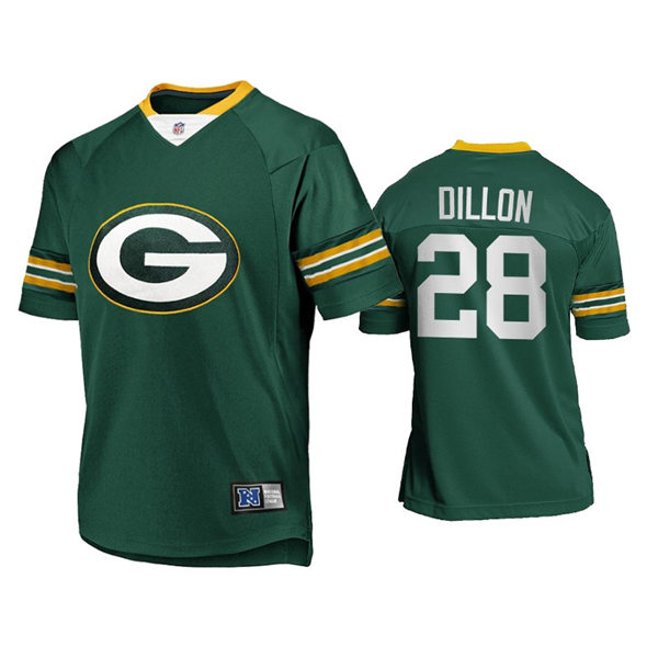 Mens Green Bay Packers #28 A. J. Dillon Nike 2021 Green Team Logo Icon Jersey