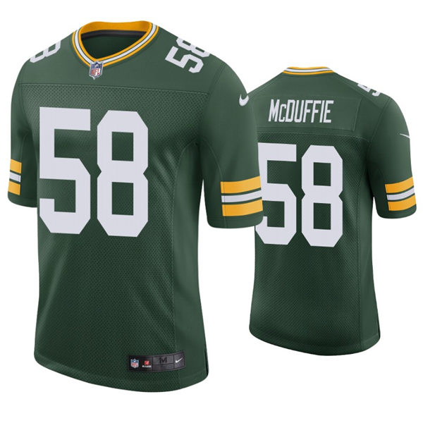 Mens Green Bay Packers #58 Isaiah McDuffie Nike Green Vapor Limited Player Jersey