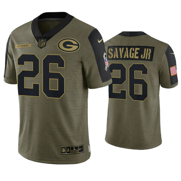 Mens Green Bay Packers #26 Darnell Savage Nike Olive 2021 Salute To Service Limited Jersey
