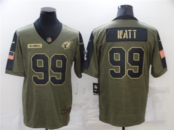 Mens Arizona Cardinals #99 JJ. Watt Stitched Nike Olive 2021 Salute To Service Limited Player Jersey