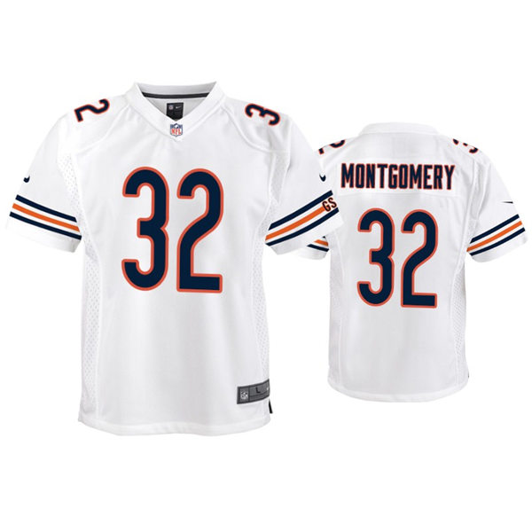 Youth Chicago Bears #32 David Montgomery Nike White Limited Jersey