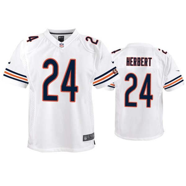 Youth Chicago Bears #24 Khalil Herbert Nike White Limited Jersey