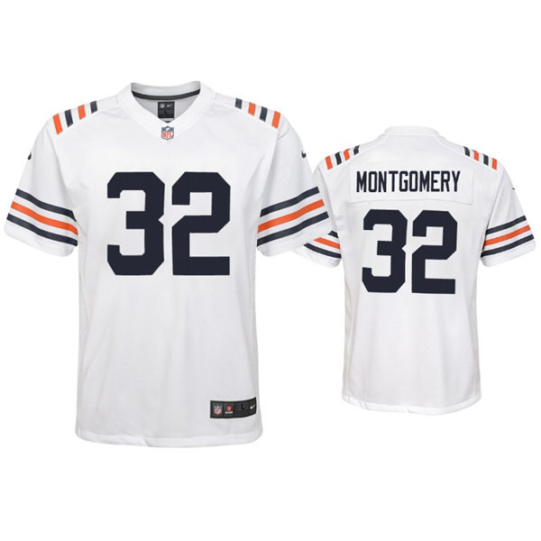 Youth Chicago Bears #32 David Montgomery Nike White Alternate 100th Season Classic Jersey