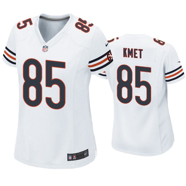 Womens Chicago Bears #85 Cole Kmet Nike White Limited Jersey