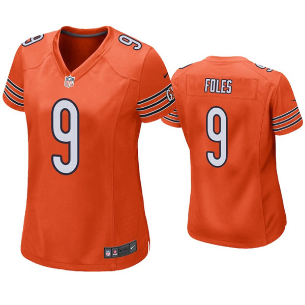 Womens Chicago Bears #9 Nick Foles Nike Orange Alternate Limited Jersey