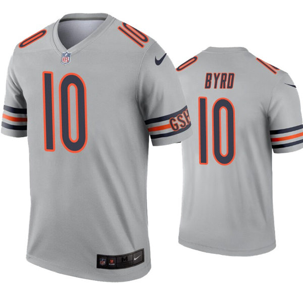 Mens Chicago Bears #10 Damiere Byrd Nike Silver Inverted Legend Jersey