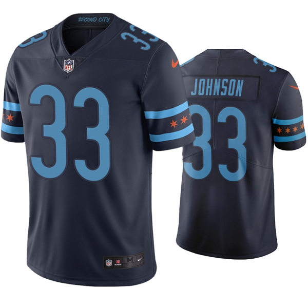 Mens Chicago Bears #33 Jaylon Johnson Nike Navy Chicago City Edition Jersey 