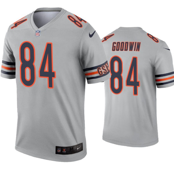 Mens Chicago Bears #84 Marquise Goodwin Nike Silver Inverted Legend Jersey