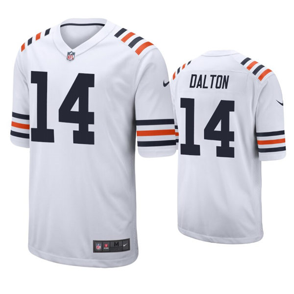 Mens Chicago Bears #14 Andy Dalton Nike White Alternate 100th Season Classic Jersey