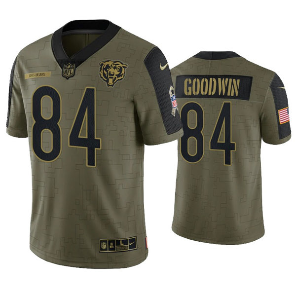 Mens Chicago Bears #84 Marquise Goodwin Nike Olive 2021 Salute To Service Limited Jersey