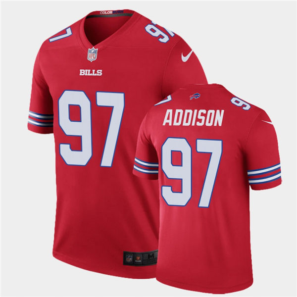 Mens Buffalo Bills #97 Mario Addison Nike Red Color Rush Vapor Limited Player Jersey