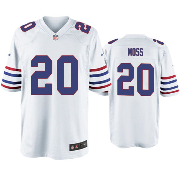 Mens Buffalo Bills #20 Zack Moss Nike White Alternate Retro Vapor Limited Jersey