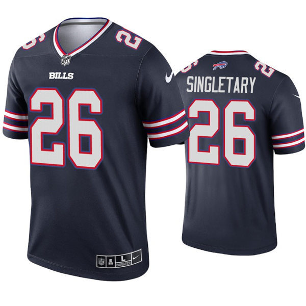 Mens Buffalo Bills #26 Devin Singletary Nike Navy Inverted Legend Limited Jersey