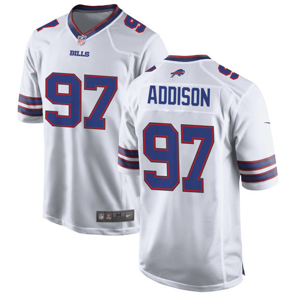 Mens Buffalo Bills #97 Mario Addison Nike White Vapor Limited Jersey