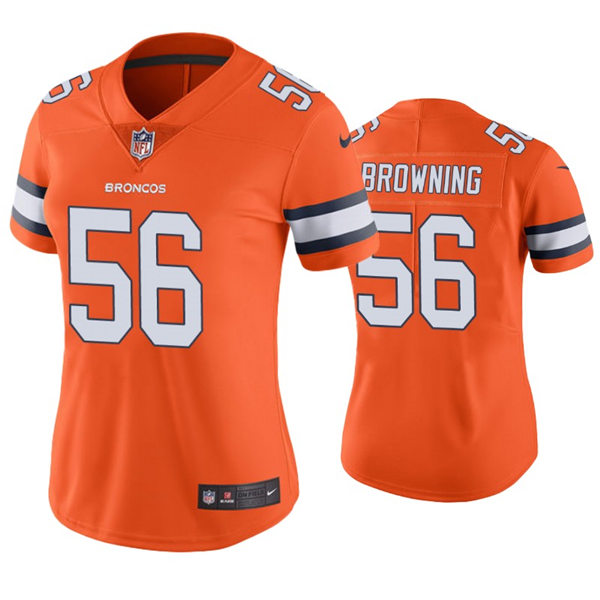 Womens Denver Broncos #56 Baron Browning Nike Orange Color Rush Jersey